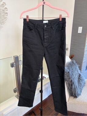 Vervet Black Ankle Straight-Leg Jeans